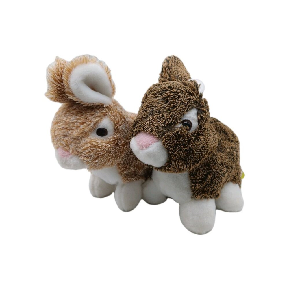 Animal Adventure Bunny Rabbit Plush 1 Brown & 1 Tan Set Of 2 Stuffed Easter